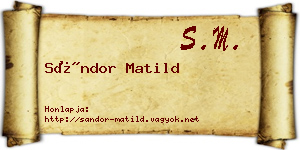 Sándor Matild névjegykártya