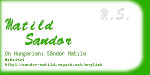 matild sandor business card