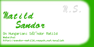 matild sandor business card